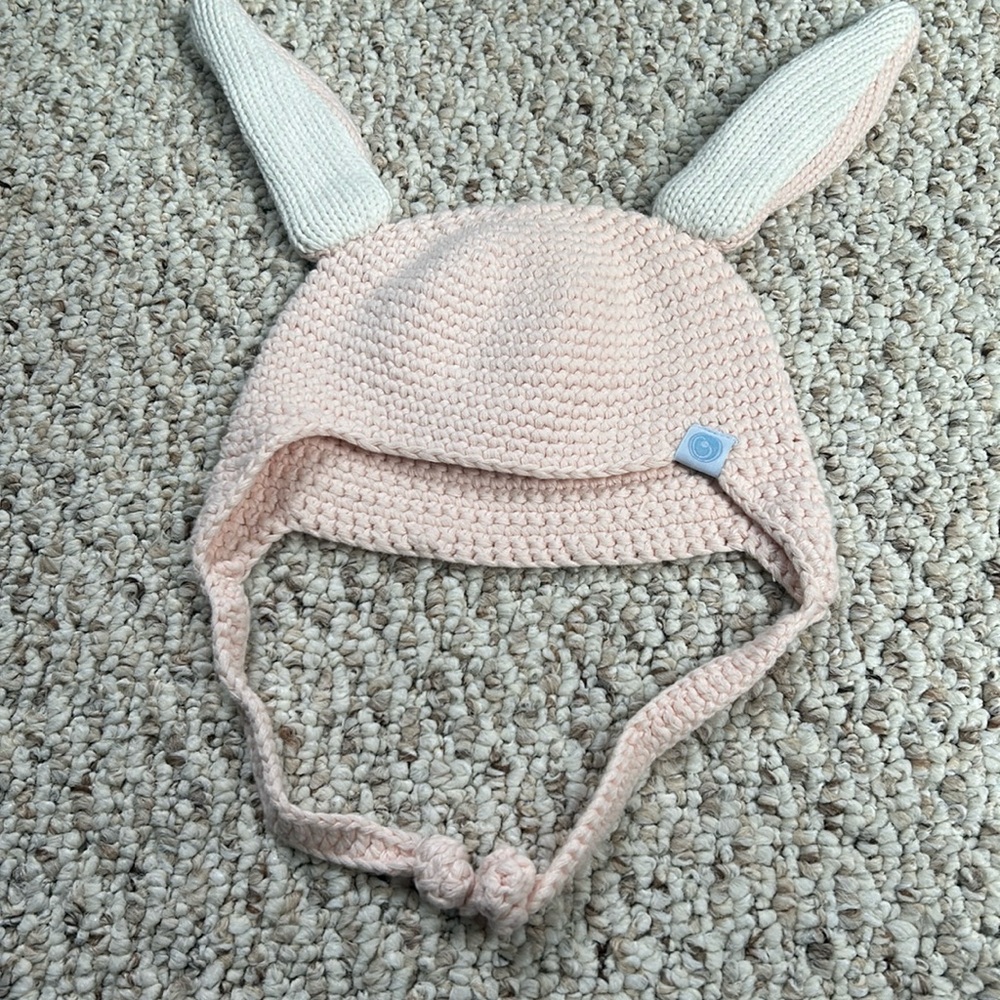 Beba bean bunny hat crochet bunny toque 3-6 months